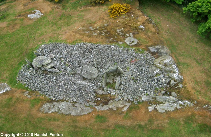 Trefignath chambered tomb, an oblique aerial view.

29 May 2010